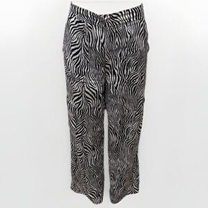Michael Kors Zebra Print Women's Wide Leg Pants Size Small Relaxed